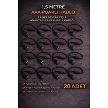 Seyyar Fişli E27 Duylu 1,5 Metre Arapuarlı Kablo 20 Adet