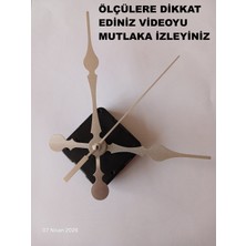 Cnr Shop Duvar Saati Mekanizması, 18 mm Şaft Sessiz Çalışır Akar Mekanizma Akrep-Yelkovan-Saniye-(Askısız)