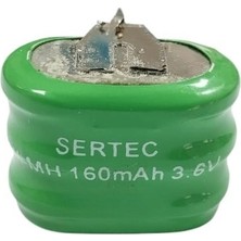 My Best Store Sertec - 3.6V 3S1P 160 Mah 2 Pin Nı-Mh Buton Pil