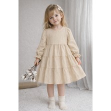 Bilge Trend Kız Çocuk Katlı Etekli Bohem Tarz Elbise