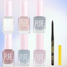 Pastel Oje 6 Lı Set 610-609-607-603-602-601 + Elite Kahverengi Göz Kalemi Hediye!!