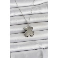 Clariss 316L Çelik Zincir Gümüş Renk Ayıcık Model Açılabilir Kadın Kolye