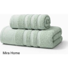 Mira Home 2 Parça Pamuklu Banyo Havlu Seti Ayla Yeşil