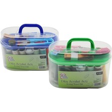 My Best Store Büyük Çantalı Dikiş Seti Iplik - Mezura - Tekstil Makası - Iğne - Yüzük