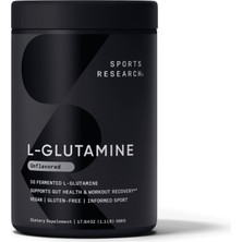 Sports Research L-Glutamine - 5g Fermented L-Glutamine - Unflavored - 500G. Abd Menşei