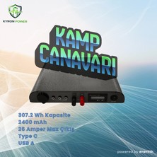 Kyron Power Kl-Micro 2400 Yüksek Kapasiteli Taşınabilir Dc Güç Kaynağı Saha ve Karavan Bataryası