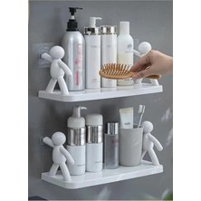My Best Store 2 Adet Özel Raf Baharatlık -Makyaj Malzeme Rafı Kendinden Yapışkanlı Banyo Mutfak Organizer Ra