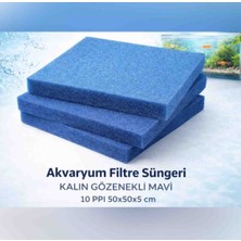 White Balance Akvaryum Filtre Süngeri Kalın Gözenekli Mavi 10 Ppı 50X50X5 cm