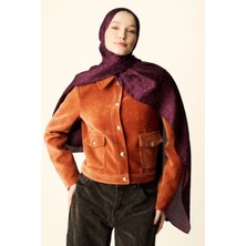 Valor Scarf Premium Jakar Şal Halka Desen Mürdüm