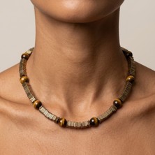 THEIA GemWorks Awe - Kaplan Gözü ve Hematit Taşlı El Yapımı Kolye