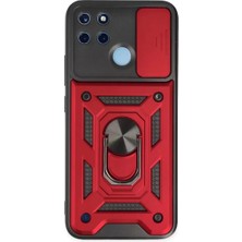 SHC4200 C25Y Kılıf Pars Lens Yüzüklü Silikon - Kırmızı