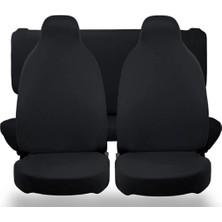 Şimika Siyah Logosuz Düz Servis Kılıfı Ön ve Arka 4parça Takım 1.kalite Likrali Penye Yıkanabilir