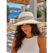 Aydın Şapkacınız Premium Hasır Kadın Şapka – Geniş Kenarlı Kurdele Detaylı Yazlık Plaj Şapkası Uv Korumalı