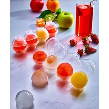 My Best Store Üstten Doldurmalı Yatay 4 Bölmeli  Küre Buz Topu Kalıbı -  Yuvarlak Buz Topu Yapma Aparatı