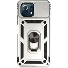 Beei Mi 11 Lite Kılıf Pars Lens Yüzüklü - Gümüş