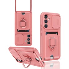 LTG Nova Galaxy A05S Kılıf Zuma Kartvizitli Yüzüklü Silikon - Pembe