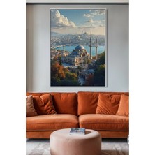Artan Gallery Italyan Kadife Istanbul Manzarası Duvar Tablosu | Yağlı Boya Görünümlü | Ahşap Çerçeveli