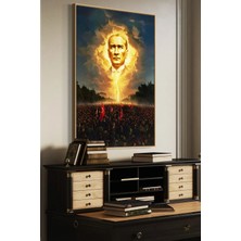 Artan Gallery Atatürk Liderlik Duvar Tablosu | Italyan Kadife | Yağlı Boya Görünümlü | Ofis ve Kurumsal Dekor