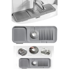 My Best Store Elastik Mutfak Banyo Musluk Matı Düzenleyici Kaydırmaz Taban Organizer Lavabo Kenar Matı