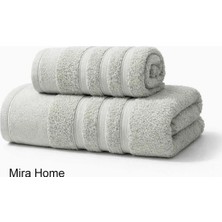 Mira Home 2 Parça Pamuklu Banyo Havlu Seti Ayla Gri