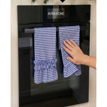 2li Mavi Pötikare Fırın Örtüsü / Kurulama Bezi