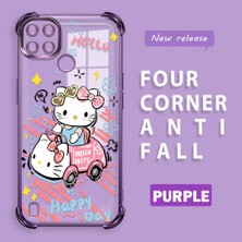 HONTINGA Realme C21Y ile Uyumlu Şeffaf Kılıfı Düşüme Önleyici Basitlik Anti Düşme Kamera Korumali Hello Kitty Desen Yumuşak Silikon Telefon Kılıfı Kadın ve Erkek Için Uygundur K3-0193
