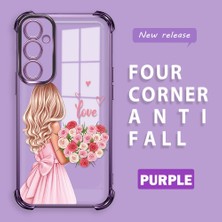 HONTINGA Samsung Galaxy A05S ile Uyumlu Şeffaf Kılıfı Düşüme Önleyici Basitlik Anti Düşme Kamera Korumali Güzel Kız Desen Yumuşak Silikon Telefon Kılıfı Kadın ve Erkek Için Uygundur K3-0194