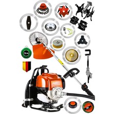 Lieber German 13 Parça  Full Set Benzinli Sırt Tipi Çim Biçme Tırpanı Tırpan Makinesi