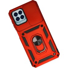 İlk El Grup Ieg™  Samsung Galaxy M33 Kılıf Pars Lens Yüzüklü Silikon - Kırmızı