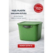 20 Litrelik Yeşil Plastik Saklama Kutusu