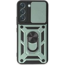 LTG Nova Galaxy S24 Kılıf Pars Lens Yüzüklü - Yeşil