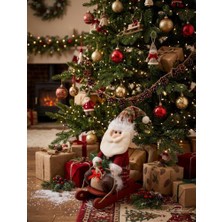 Hüco Bazaar Dekoratif Kızaklı Noel Baba Yılbaşı Ağaç Süsü Oyuncak Hediyelik Biblo