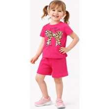 Melodi Kids Kız Çocuk Fiyonk Detaylı  Yazlık Alt Üst Pamuklu Takım