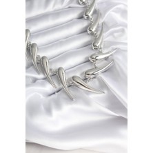 Vıp Seri Özel Model Gümüş Renk Kadın Kolye - Lisinya