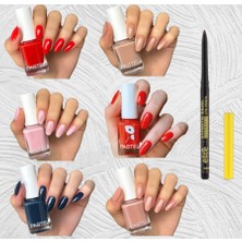 Pastel Oje 6 Lı Set 11-54-271-120-103-421 + Elite Kahverengi Göz Kalemi Hediye!!