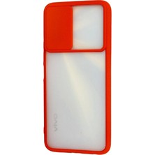 İlk El Grup Ieg™  Vivo Y11S Kılıf Palm Buzlu Kamera Sürgülü Silikon - Kırmızı