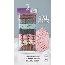 Lolitam Lingerie 7'li Pamuklu Büyük Beden Kadın Bato Külot Seti - 4xl