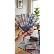 Çiçek Desenli - Altın Varak Detaylı Yelpaze