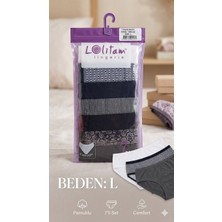 Lolitam Lingerie 7'li Pamuklu Kadın Bato Külot Seti - L Beden