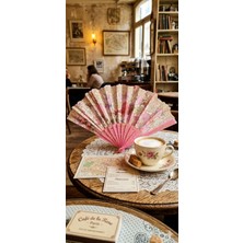 Pembe Dantel Desenli Yelpaze