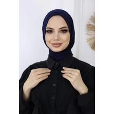 Fresco Scarfs Kadın Tesettür Çıt Çıtlı Hijap Bone Hazır Türban Eşarp Şal Lacivert