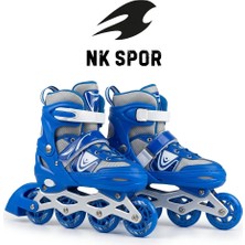 Nk Spor Ayarlanabilir Işıklı Çocuk Paten - 34-38 Numara - Abec-9 Rulman -Lacivert ve Pembe Renk Seçeneği-Başlangıç Seviye Çocuk Pateni-Çocuk Pateni-Eğlence-Bahçe Eğlencesi