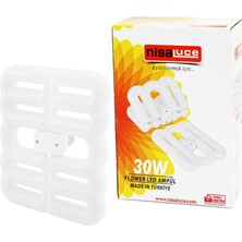 Cm Store Nisaluce EAMP-096/B 30W - E27FLOWER Katlanır- 4b ŞEKİL16X21CMBEYAZ LED Lamba Ampul 2700LÜMEN- 6500K (5067)