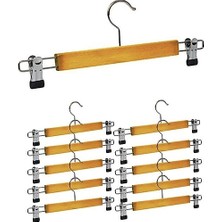 Cm Store 10 Adet Ahşap Metal Uçlu Pantolon ve Etek Askısı (5067)