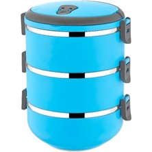 Cm Store Sefer Tası Yemek Termosu Saklama Kabı Termosu 3lü - Mavi (5067)