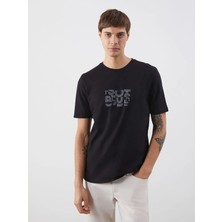 Lc Waikiki Yeni Sezon Bisiklet Yaka Baskılı Penye Erkek Tişört