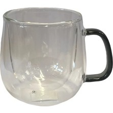Cm Store Çift Cidarlı Cam Kupa Gri Renk