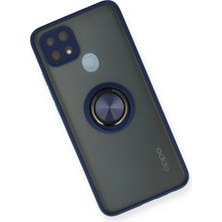 İlk El Grup Ieg™  Oppo A15 Kılıf Montreal Yüzüklü Silikon Kapak - Lacivert