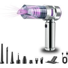 Cm Store 9 Farklı Uçlu Kablosuz Şarjlı Araç Içi Süpürge – Wireless Destekli, Güçlü Emiş, Taşınabilir Pratik Araç Temizleyici (5067)