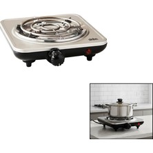 Cm Store Gümüş Tek Gözlü Elektrikli Ocak 1000W 5 Farklı Ayarlanabilir Isı Kontorl Kaymaz Ayak Hızlı Isınan Taş  SCO-5065 (5067)